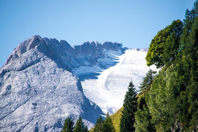 marmolada, glacier, summer glacier