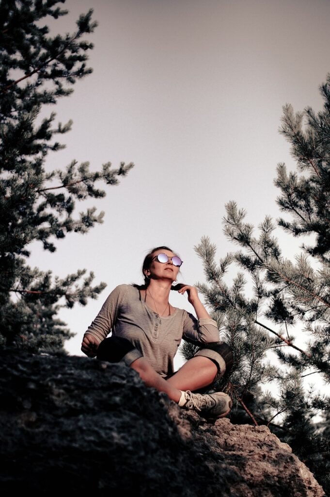 woman, hiking, nature