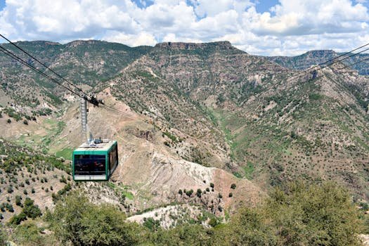 A cable car glides over the stunning Copper Canyon in Mexico.